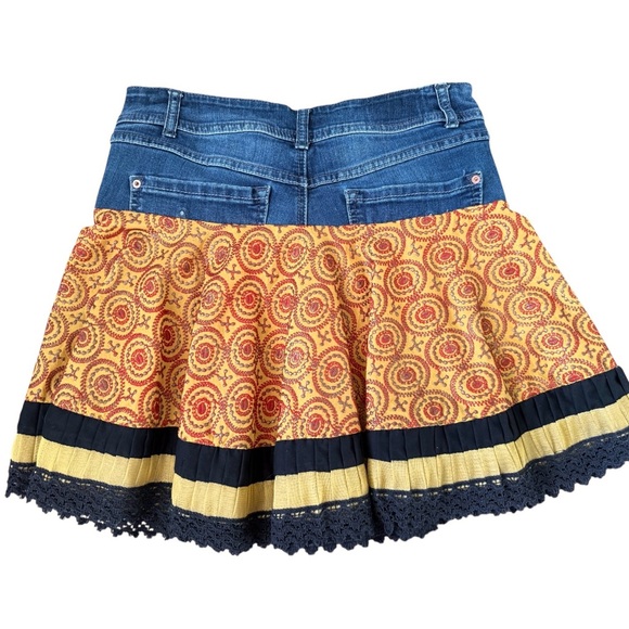 🌼 Custom Jean Jacket & Skirt, made from Sari made in India. Sequin Embellished - Picture 6 of 13